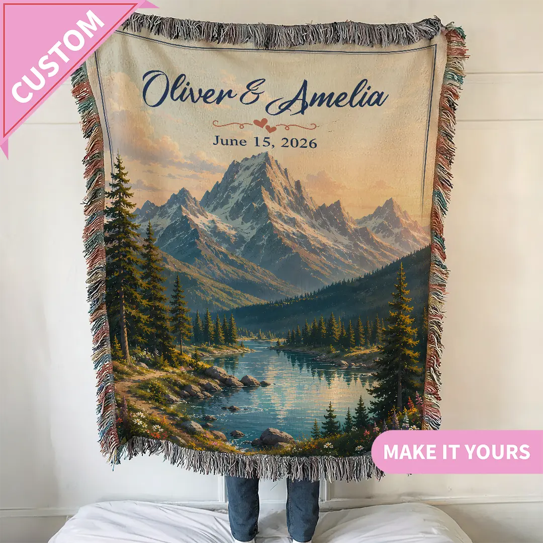 Personalized Couple Woven Blanket