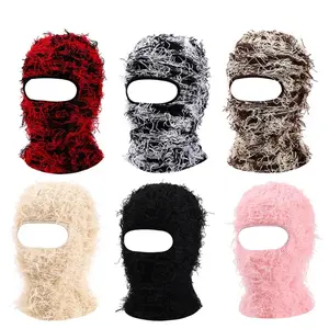 Distressed Ski Mask - Balaclava - Knitted Full Face Ski Mask for Everyone - Hats