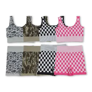 Women Yoga Outfit Camo Sports Set Girl Atheletic Clothing Set