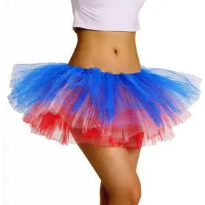Women's Teens Classic Elastic 5 Layered Tulle Ballet Tutu Skirt, 1950s Vintage Style Short Skirt Adult Size