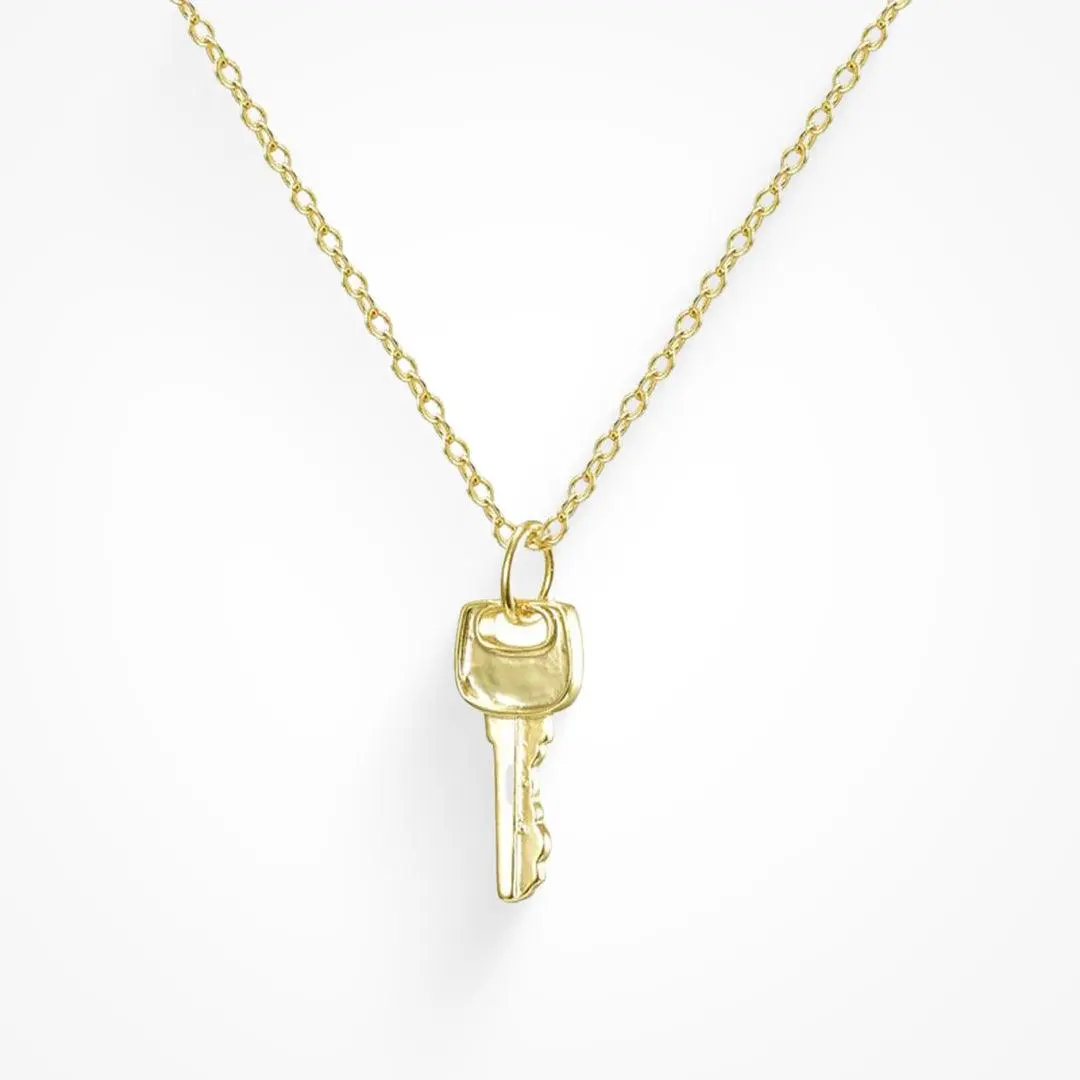 EVRY JEWELS Gold or Silver Plated Women's Key To My Heart Necklace