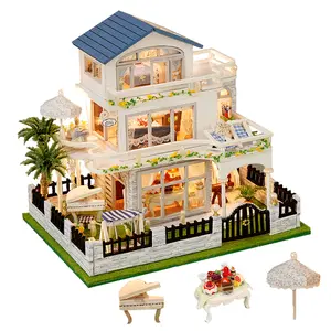 Mini Blue WaltzDIY Exquisite Ornaments 3D Miniature Dollhouses for Bookshelf Room Decorations Mini Craft Kits Living Room Tabletop Holiday Gifts for Thanksgiving Halloween Christmas Birthdays Tools Glue Batteries Not Included