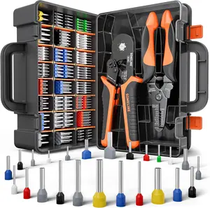 Ferrule Crimping Tool Kit, Hexagonal Ferrule Crimping Pliers (AWG 24-10),with 24 Sizes Insulated Ferrules