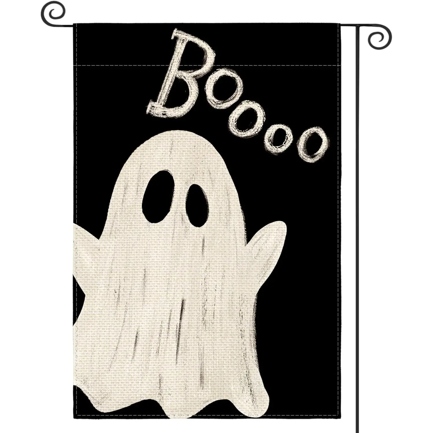 Halloween Garden Flag Double-Sided Outdoor Flag, Boo Black Patio Outdoor Decorative Flag