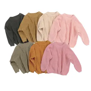 Toddler Baby Girls Loose Long Sleeve Knit Sweaters Warm Pullover Top Fall Winter Clothes Outfits