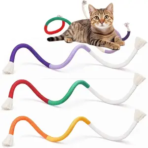 3pcs Cat Chew Toys Set, Teeth Cleaning Interactive Pet Toy, Self-Entertainment Cotton Rope Stick for Cats, Fun & Durable Design