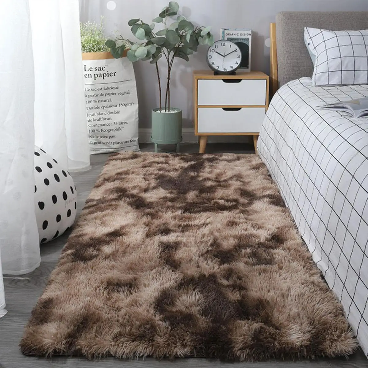 Rectangle Tie-dye Pattern Area Rug for Living Room, 1 Count Non Slip Plush Soft Touch Carpet for Home Decor, Decorative Floor Mat, Fluffy Rectangular
