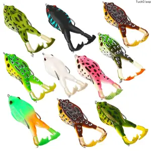 TuckClasp 2026 NEW 3-10pcs Vibrant Topwater Frog Lures - Silicone Floating Bait with Double Propeller Legs, Lead-Free, Ideal for Bass, Snakehead, Catfish, 3.5in/13g Fishing Tackle Multi-Jointed Realistic