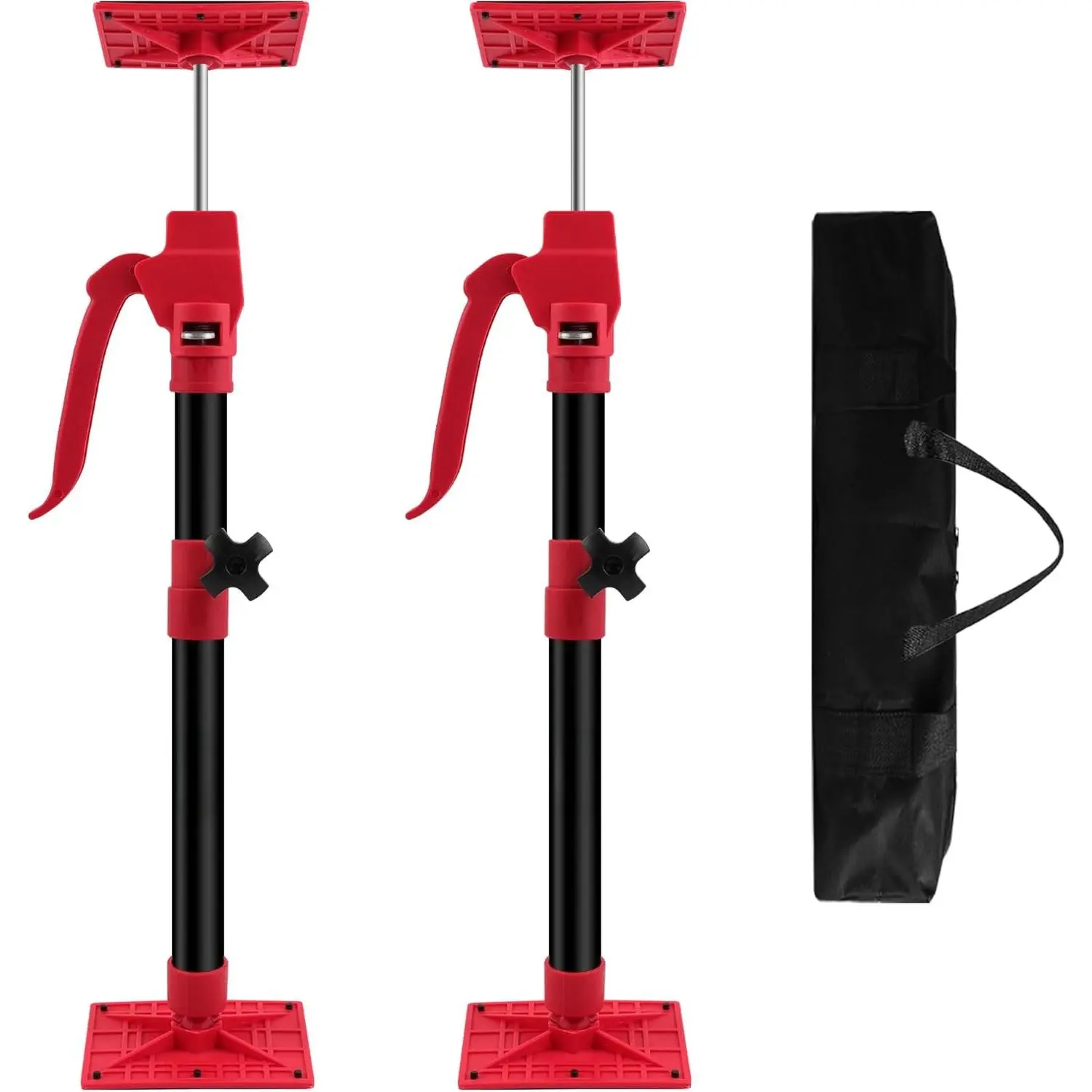 2PK Steel Cabinet Jacks for Installing Cabinets, 21.3-45.6" Adjustable 3rd Hand Quick Support Rod, Telescopic Support Pole, Third Hand Tools, 132LB Load Capacity