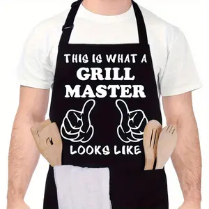 Fun Apron, Adjustable Shoulder Strap Cooking Apron for Male And Female Chefs, Kitchen Apron with Practical Pockets, Used for Barbecue Kitchen Cooking, One Size Fits All, Dad Gift, Mom Gift, Father's Day, Mother's Day, Thanksgiving Gift, Creative Gift