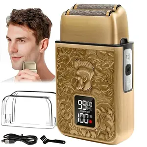Largner Vintage Zinc Alloy Rechargeable Shaver, Full Body Wash Electric Razor, Cordless Waterproof Shaver, Perfect Gift for Boyfriend Father's Day Valentine's Day