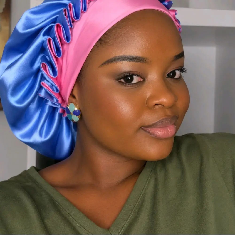 3in1 Pink & Blue Luxe Bonnet
