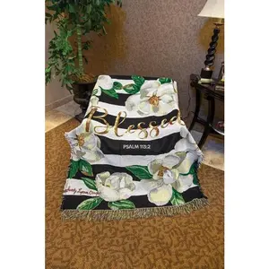 Blessed Magnolia Tapestry Throw Blanket