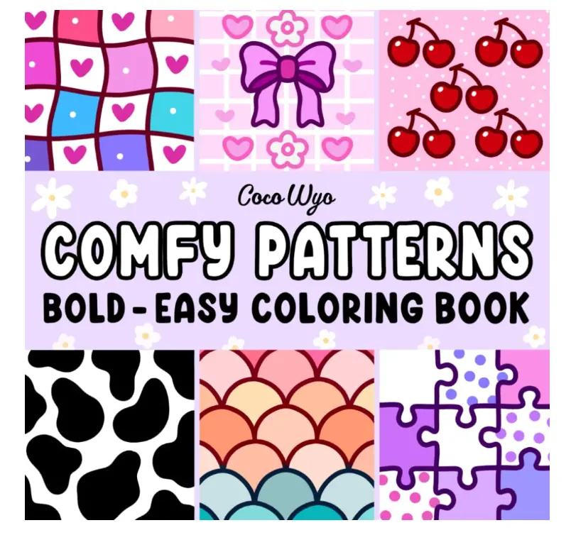 Coloring Books for Adults & Kids - Cute Patterns, Simple Designs, Large Bold Art, Single-Sided Pages, Cozy Mandalas for Relaxation (Children's & Infants' Activity Book)