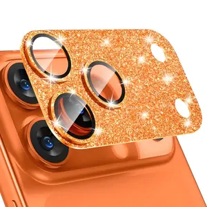 iPhone 17 Pro/pro Max Camera Lens Protector Film, Metal Aluminum Alloy 9h Tempered Glass Cover, Sparkle Craft Screen Protection Accessory