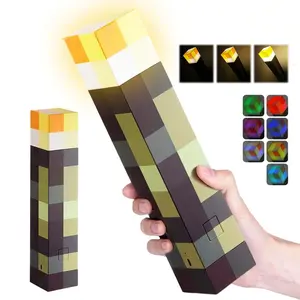 Upgraded Pixel Torch Night Light, USB Pluggable LED Wall Lamp, Handheld Flashlight for Kids Room, Holiday Party, Creative Home Decor, Adjustable RGB Lighting