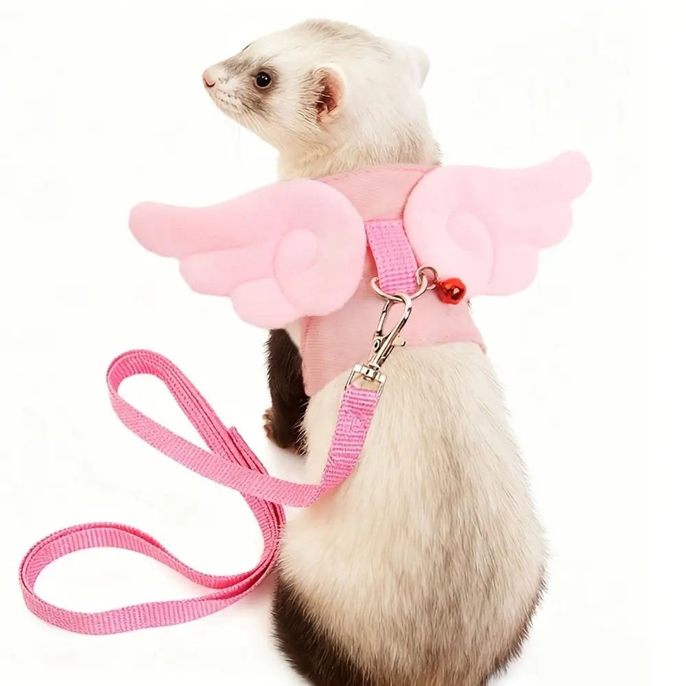 Ferret Angel Leash Vest Style Chest Harness Walking Harness Pet Ferret Mongoose Outdoor Walk Lead, Comfortable and Secure Pet Leash for Ferrets Supplies