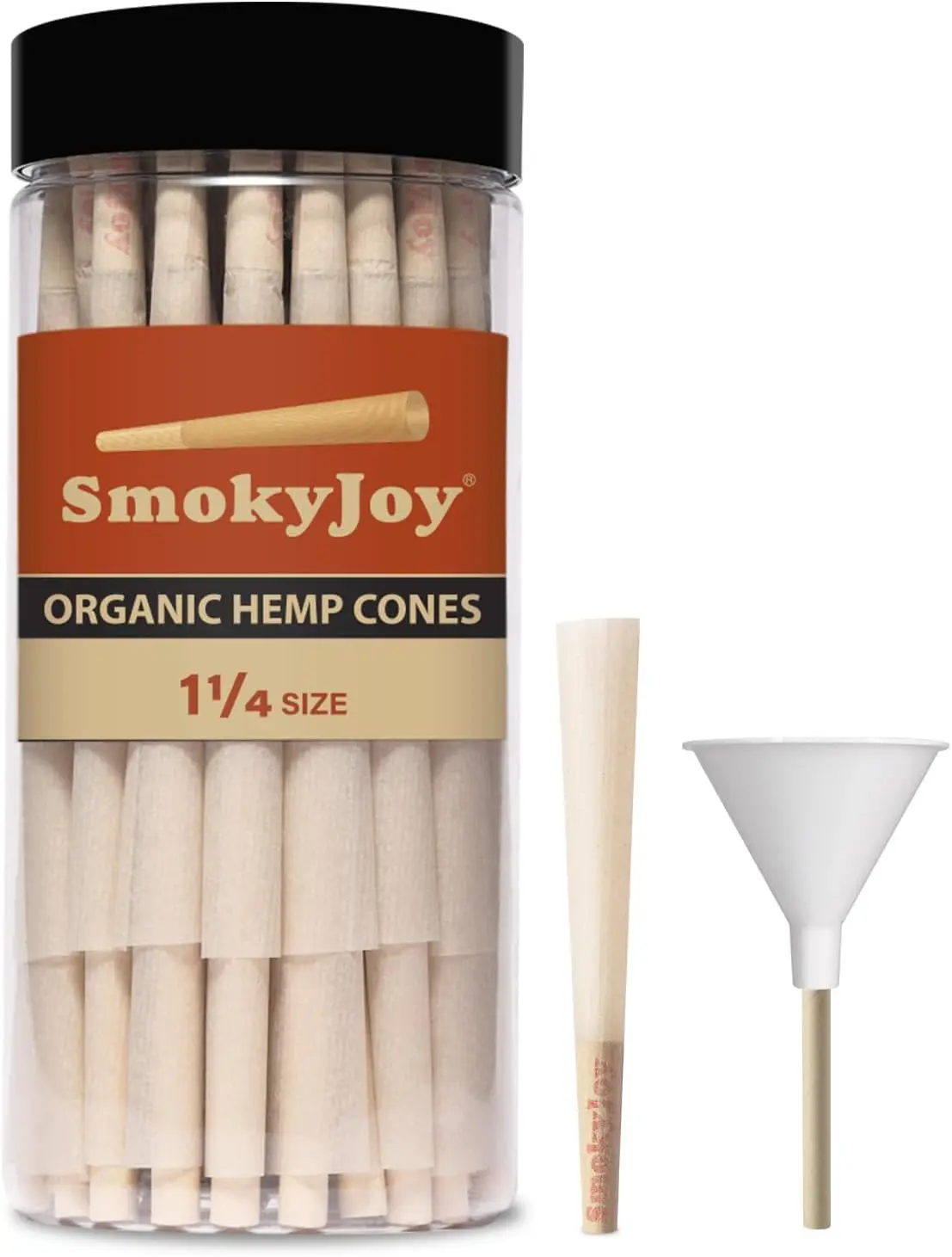 100 Pack 1 1/4 Size Cones - Pre Rolled Rolling Papers With Tips | Slow Burning, Packing Tubes Included