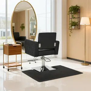 BarberPub 3×4 ft Anti-Fatigue Salon Mat for Square-Base Chairs, PU Comfort Standing Mat for Hair Stylists, Home & Small Salons 0030