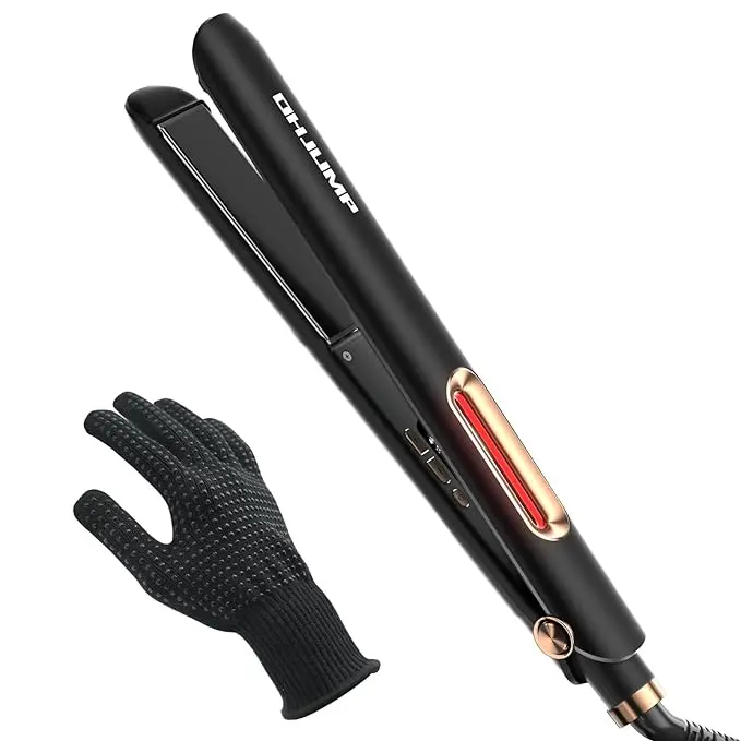 Hair Straightener and Curler 2 in 1, 3 Halo Ionic Flat Iron with Adjustable Temperature 230A°F430A°F 1.18 Inches Professional Ceramic Flat Iron, 15s Fast Heating, 3D Titanium Floating Plates
