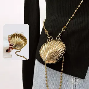 Women's Exquisite Shell-Shaped Crossbody Bag, Cute Mini Shoulder Bag with Chain for Daily Makeup Carrying and Christmas Party