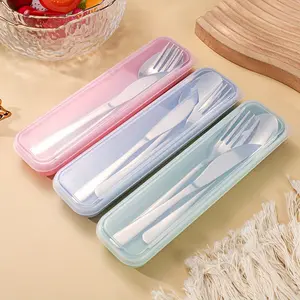 A Set Of Stainless Steel Portable Cutlery - Reusable Cutlery Set, Stainless Steel Portable Cutlery Set With A Storage Box - Includes Fork, Spoon, - Ideal For Travel And Camping