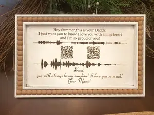 Memorial Voice Recorded with sound wave and QR code gift, wall hanging, canvas or gift box