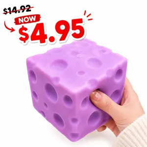 【Massive Markdown】Big Giant Cheese Squishy - Blueberry Cheese Squishy, Fast Rebound Sensory Squeeze Ball, Cute Fast Rising Squeeze for Adults