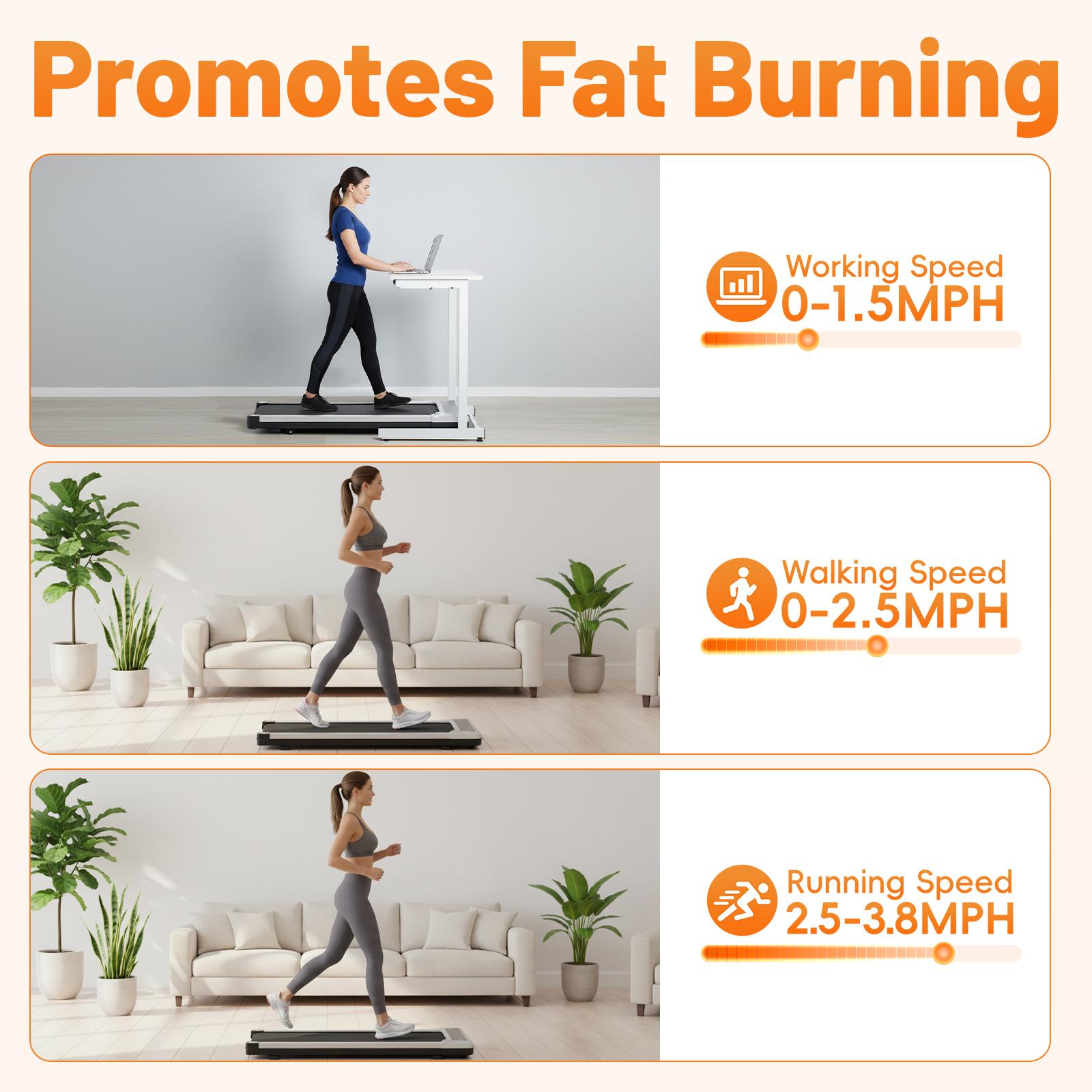 Compact Walking Solution: Under Desk Walking Pad Treadmill with Remote Control, Silent Motor, Portable & Easy Storage Under Bed or Sofa for Home/Office