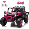 JOYRACER 24V 4WD 4-Wheeler UTV Kids Ride-on Toy - 2 XL Seaters, 4*200W Motors, 2.4G Remote Control, LED Lights, PP Tires, Spring Suspension, 3 Speeds, Bluetooth Audio, Soft Start/Brake, Plastic Electric Car for Kids 3-8, Batteries Included, Toys