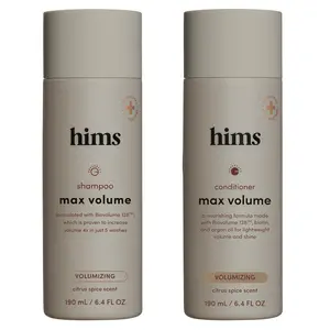 Hims Max Volume Shampoo & Conditioner Pack - Volumizing Shampoo and Conditioner for Men - Citrus Spice - Men's Natural Shampoo & Conditioner - 2 x 6.4 fl oz Bottles