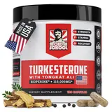 Old School Labs Turkesterone for Men with Tongkat Ali & BioPerine - Supports Men’s Fitness, Performance & Vitality Support, 120 Capsules