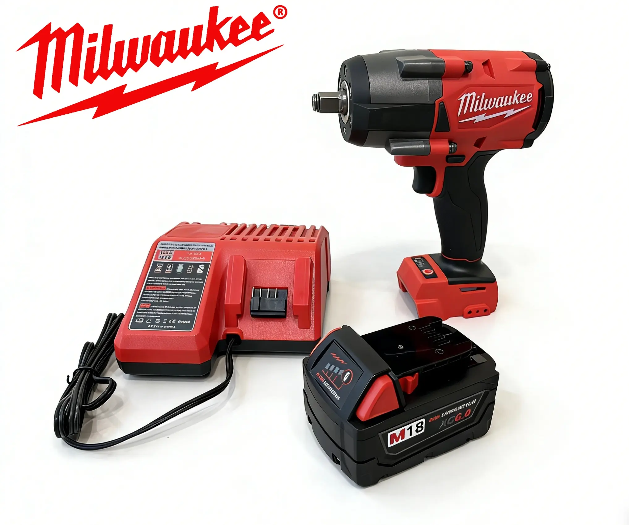 Milwaukee M18 1000Nm High Torque Cordless Impact Wrench, 1/2‑Inch Square Friction Ring Anvil, Supplied With Single XC6.0 Battery And Matching Charger, Applied For Truck Service, Automotive Repair,Equipment Disassembly m12 car lug nut