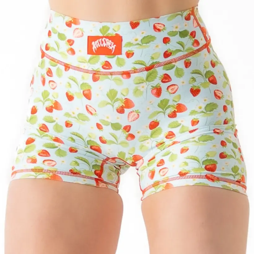 Blue Strawberry Biker Short