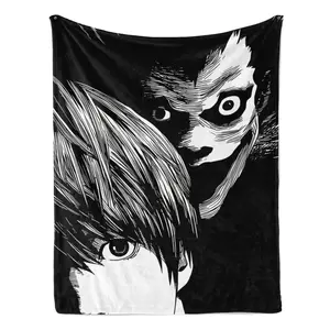 Death Note Light Yagami & Ryuk Manga Art Flannel Blanket Ultra-Soft Anime Throw Blanket with Iconic Death Note Character Design – Cozy, Perfect for Otaku, Anime Fans, Aesthetic Bedroom Decor, and Unique Gifting, Ideal for Year-Round Snuggling,