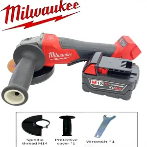 Milwaukee 2880-20 M18 Fuel Brushless Lithium-Ion 4-1/2 in. / 5 in. Cordless Small Angle Grinder with No-Lock Paddle Switch (with battery&charger)