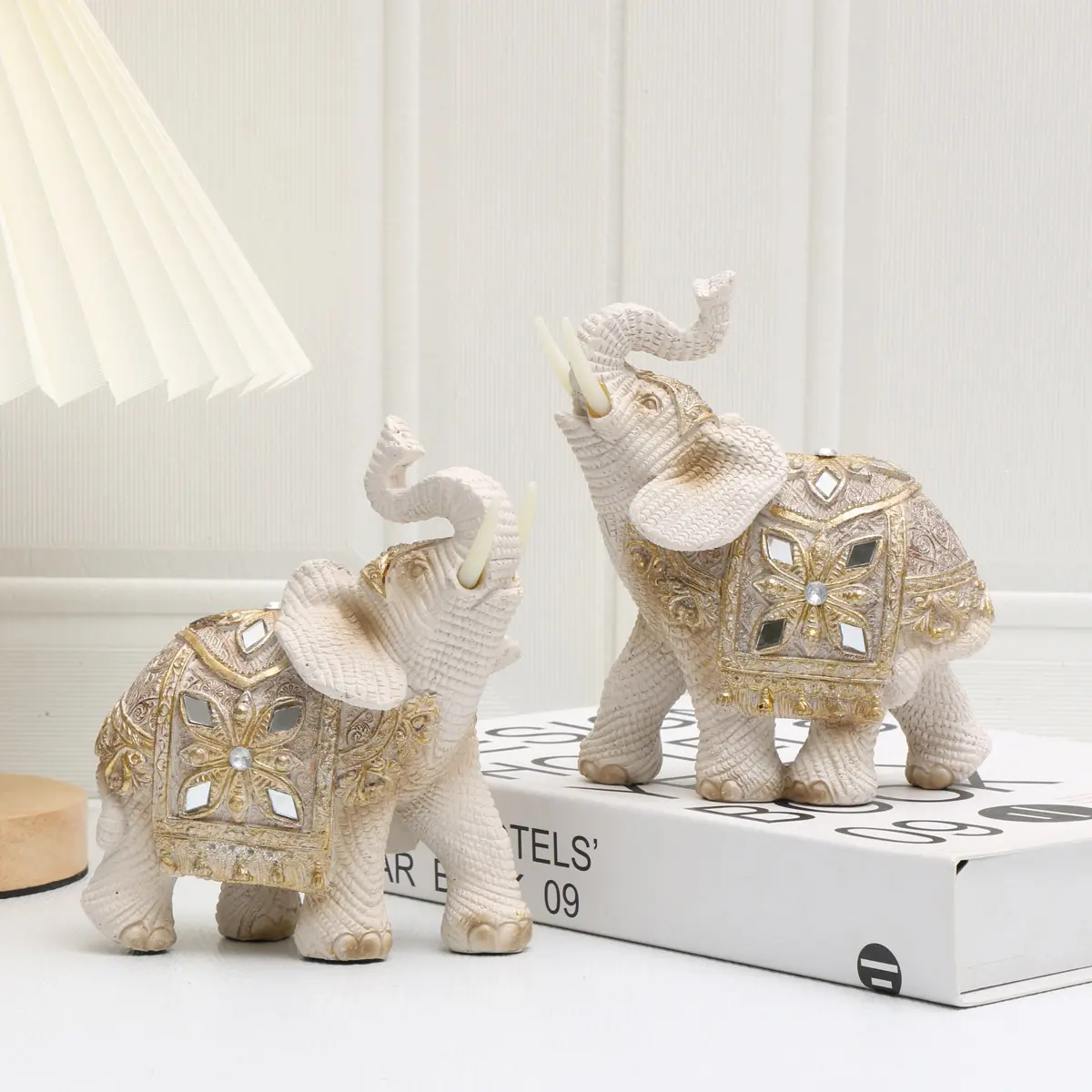 32014a Best-Selling Handmade Elephant Figurine, Resin Craft, Stylish Unique Home Decor Ornament for Living Room, Great Housewarming Gift