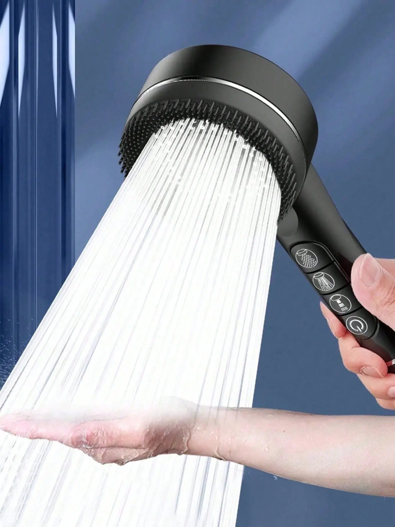 Matte Black Detachable Modern Handheld Shower Head with Head Filter - High Pressure, Self-Cleaning, Crack-Resistant Family-Safe Bathroom Gadget for Filtered Bath (Powerful Spray Performance), High Pressure Shower Heads