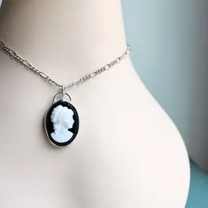 Cameo Pendant Necklace, Quality Czech Glass, Vintage Limited Stock