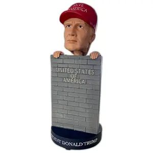 Socialism Sucks President Donald Trump 2024 Bobblehead, 45th & 47th President MAGA Bobblehead Figurine For Republicans, Funny Bobblehead with Trump Standing Behind Wall, Great Collectors Item for 2024 Election Make America Great Again