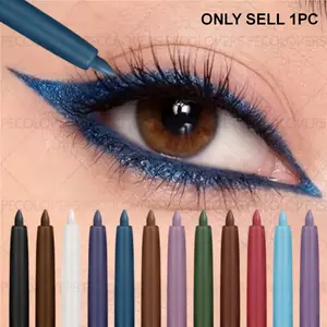 1PC Waterproof Color Eyeliner, Smudge-proof Gel Eyeliner, Longwear Eye Liner, Rotating Design, Blue/green/brown/red - Novice-friendly, Suitable for Daily Makeup and Heavy Makeup Effects, New Year Gift