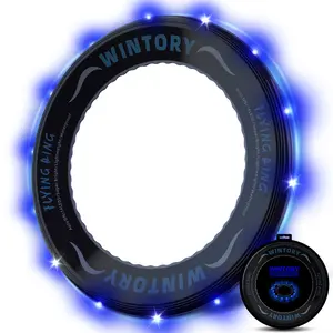 Wintory Light-Up Flying Disc, Super Bright Auto LED Outdoor Game Hoop, Lightweight Safe Night Sport Toy with Protective Edge, Holiday Gift Deal and Christmas Stocking Stuffer for Men and Teens