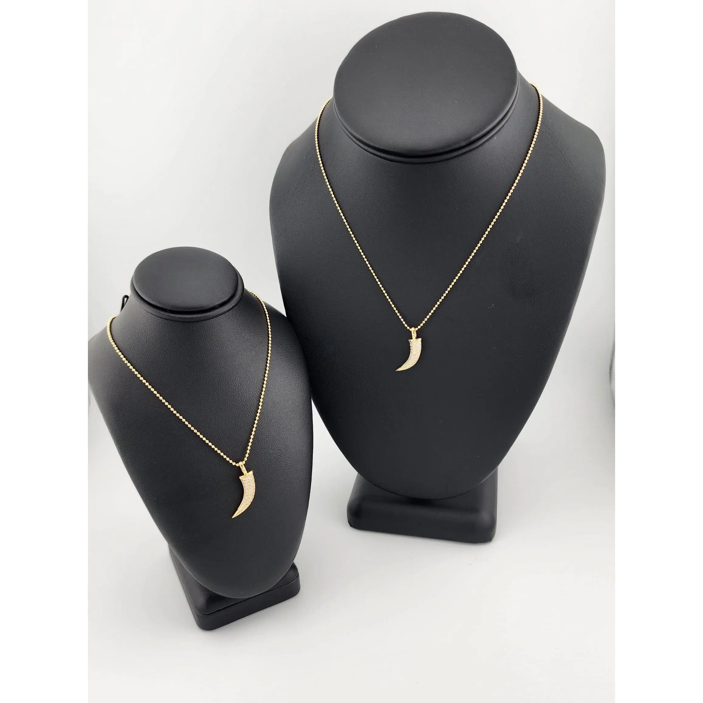 Brand New Brazilian 18k Gold Filled Design of Coyote tooth Beaded Necklace