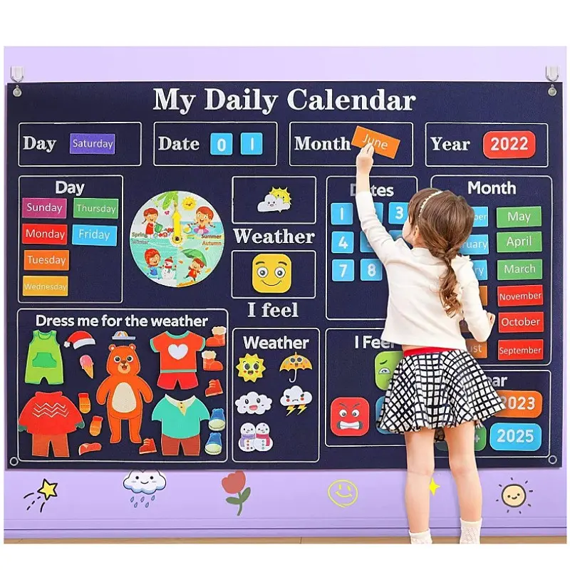 Kids Educational Calendar Learning Chart | Toddler Classroom & Homeschool Toy, Perfect Christmas Gift