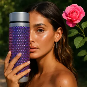 Custom Bling Water Bottle – Rhinestone Design – Handmade Gift Drinkware Reusable