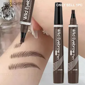 1pc Four-Pronged Eyebrow Pencil, Waterproof and Sweatproof, Liquid Eyebrow Pencil for Eye-catching Looks, Makeup Lover, Brow Cosmetics, Eyebrow Makeup Products