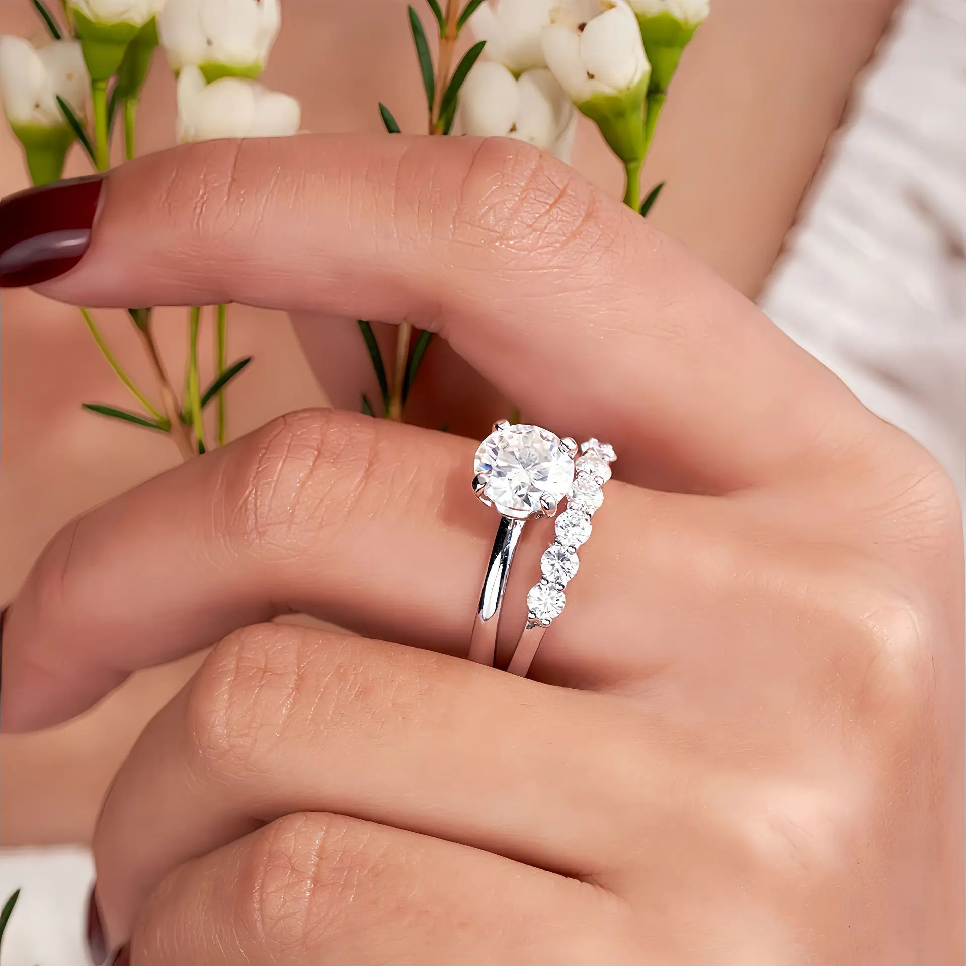 Four Claw 3 Carat+Seven Princess Diamond