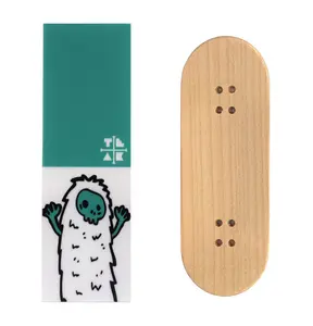 Teak Swap Fingerboard Deck & Graphic Wrap - "Teal Yeti" - 32mm x 97mm