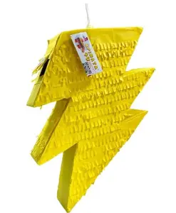 APINATA4U 20" Yellow Lightning Bolt Pinata - Electrify Your Party with Fun and Festive Decor!