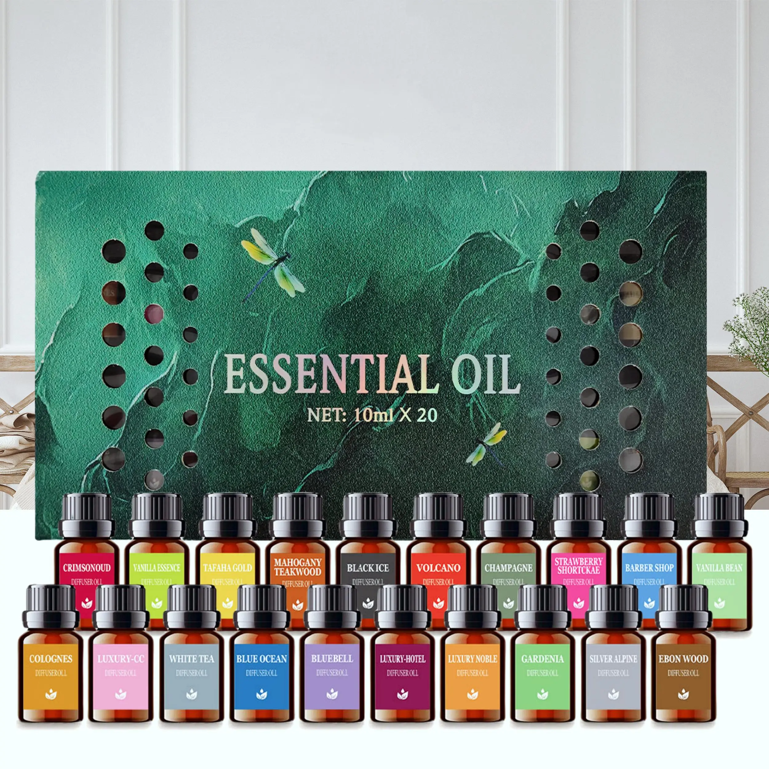 20*10ML Luxury Hotel Essential Oil - Long Lasting Scent Perfume for Diffuser Humidifier,Home Fragrance Oil, Air freshener, Luxury Hotel Gift Set